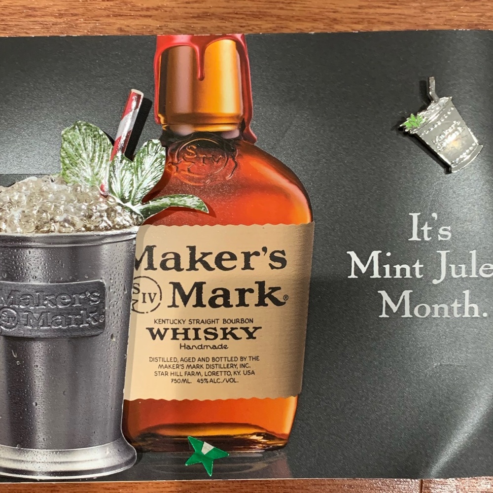☘️4/$26 Makers Mark Mint Julep pin NWT